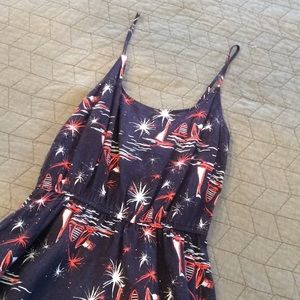 Fireworks & boats linen dress NWOT M oldnavy